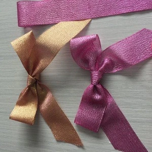 Teachers day decorations gift glitter metallic ribbon as bow, fancy and sparkly colorful