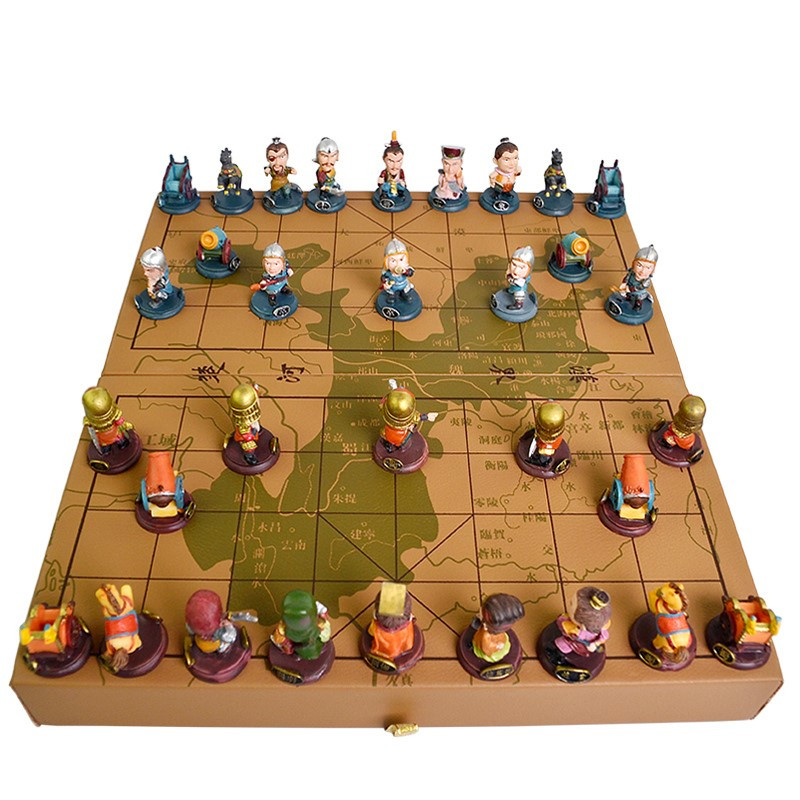 Three Kingdoms Chinese Chess set wooden board high quality china game luxury antique collectable chess set