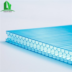 Tinted thickness 20mm recycled Honeycomb PC twin wall hollow price lexan polycarbonate sheet