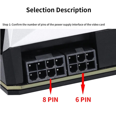 Buy Tishric Atx Gpu Adapter Pcie 6pin 8 Pin To 180 Degree Angle ...