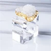 Top quality gold natural agate geode napkin holder ring for wedding table decoration accessories