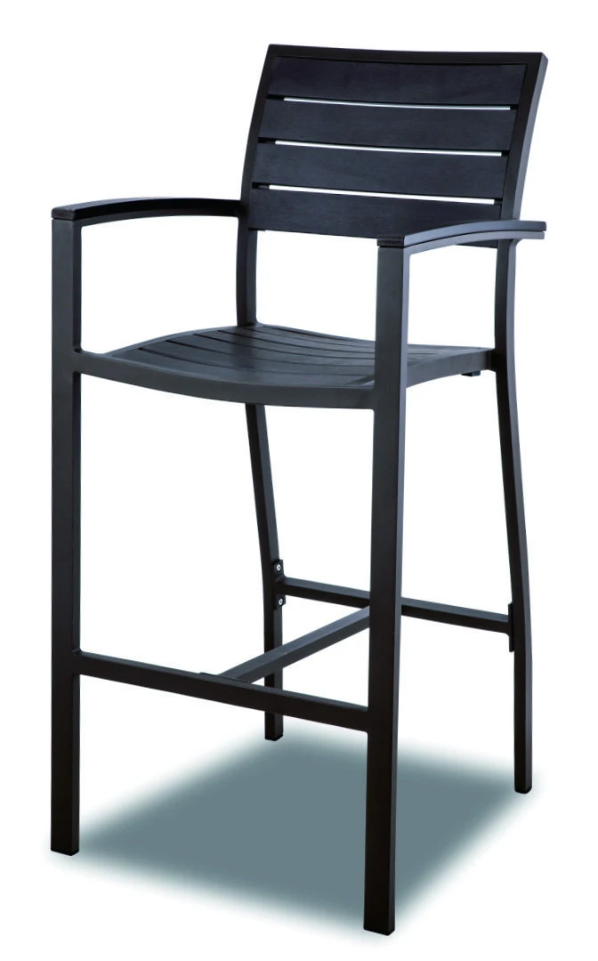 TOPHINE Furniture Modern Aluminium 4 Legs Wooden Bar Counter Chair Height Stools