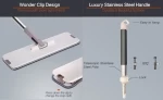 TOPOTO Flat Quick Floor Clean Mop 360 Stainless Steel Microfiber Flat Mops Clip-on Flat Mop