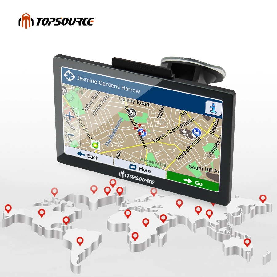 TOPSOURCE 7 inch car gps navigation 84h-3 capacitive widows ce6.0 256m 8g with backup camera 2.4g wireless