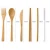 travel wooden kitchen organic bamboo utensil set, bamboo straws and cleaning brush with travel packing