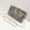 Trend metal chain bag square handbag printing women handbags