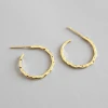 Unique 18K Real Gold plated irregular hoop Earrings