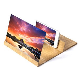 Upgraded Wood Phone Magnifier, 12&#39;&#39; Phone Magnifier Screen, Wood Grain Foldable Mobile Phone Screen Amplifier