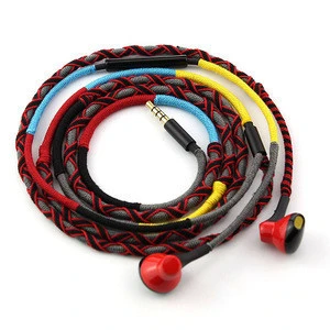 Urizons 2019 New custom design handmade rope wired headphone earphones for mobile accessory