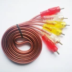 Video 3 RCA Composite Video Audio A/V AV Cable GOLD