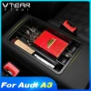 Vtear for Audi A3 armrest storage box central console door groove holder tidy stowing tidying car organizer interior accessories