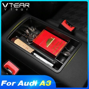 Vtear for Audi A3 armrest storage box central console door groove holder tidy stowing tidying car organizer interior accessories