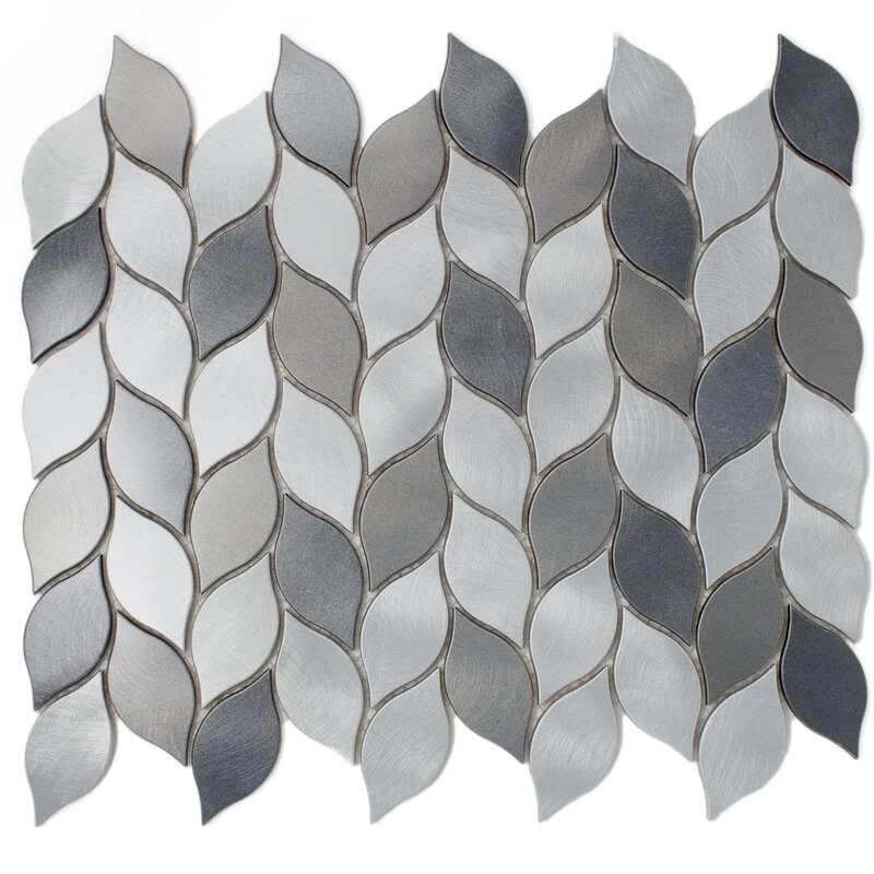 Wall decorate metal Aluminum mosaic tiles leaf shape mosaic tiles
