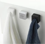 Wall mounted kitchen bathroom square towel coat single silicone towel hook