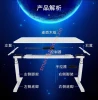Wansheng metal electric height adjsuatble working and study table four legs back to sit stand workstation adjustable base with