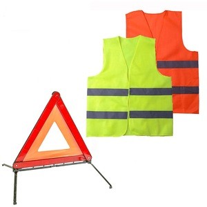Warning Triangle Set Vehicle survival Emergency Safe Kit With High Visibility Reflective Safety Vest