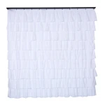 Water proof 100% polyester farm lace ruffle shower curtain for bathroom