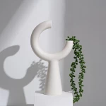White Matte Ceramic Flower Art Vases Home Decorations Crafts Wedding Gift Table Vase Ornament
