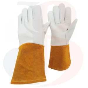 White Top Cow/sheep/goatskin Grain & Split Leather Tig/Mig/Argon Welding Hand Gloves