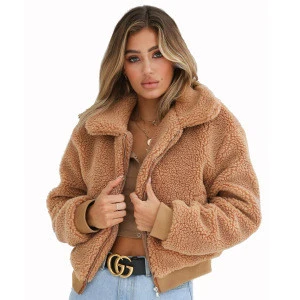 Wholesale 2018 fashion sexy women turn-down collar winter warm woolen coats (C18723)
