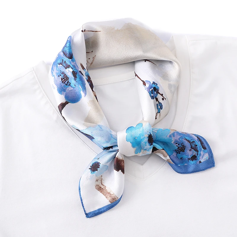 Wholesale Custom Shawl Scarves Women Digital Print silk scarf square 53x53cm