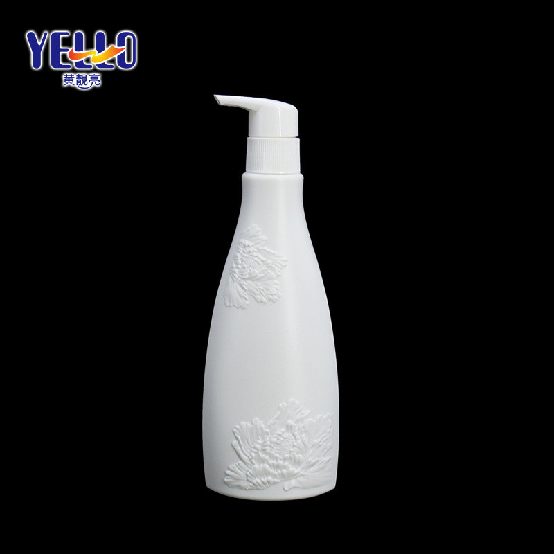 Wholesale Empty Plastic Body Milk Bottle with Pump White HDPE Shampoo Bottles