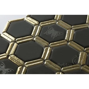 Wholesale Factory Supply black color Floor recycle glass Mosaic Tiles