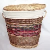 Wholesale handmade large tall cloth liner round willow baby toy dirty laundry hamper storage linen wicker basket with lid