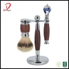 Wholesale high-end badger hair metal handle shaving brush set,mens shaving kit