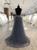 Wholesale new designs navy blue evening dress from dubai