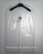 wholesale PVC/PE clear plastic garment bags/suit cover with customized logo