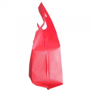 Wholesale Recyclable Customized Advertising Shopping Folding Hot Pressing Reusable Non Woven Fabric Vest Bag