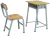 Import wholesale school desk school furniture single desk and chair set student study table chair from China