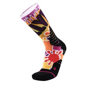 Wholesale Sublimated Print Socks Sports Men Polyester Compression Custom Socks