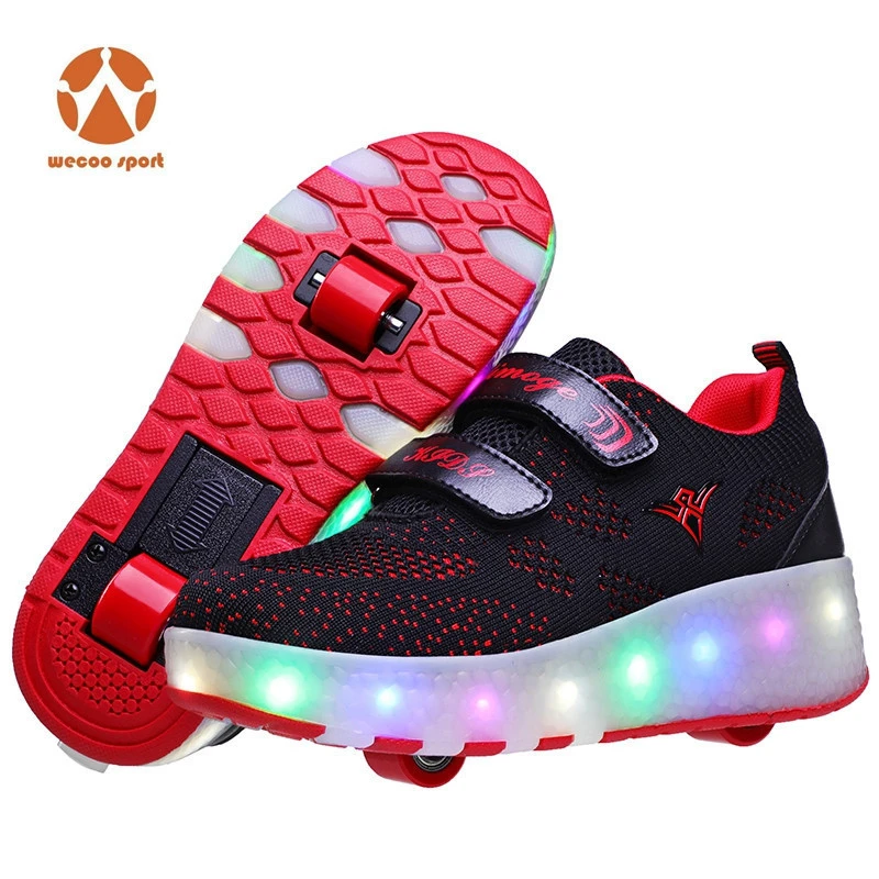 Buy Wholesale Two Wheel Shoes Roller , Light Up Led Skate Kids Roller Shoes  , Rechargeable Light Up Children Skate Roller Shoes from Quanzhou Wenkuang  Sport Goods Co., Ltd., China 