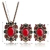 Wholesale Vintage Resin Flower Party Pendant Necklace Earrings Set Women Wedding Turkish Ethnic Jewelry Sets