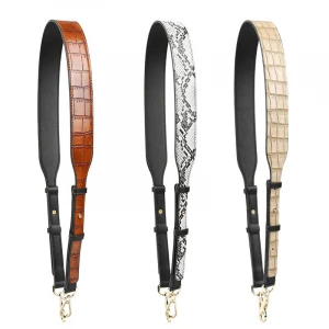 Wholesale wide shoulder straps pu leather crocodile snake print custom crossbody women handbag strap adjustable