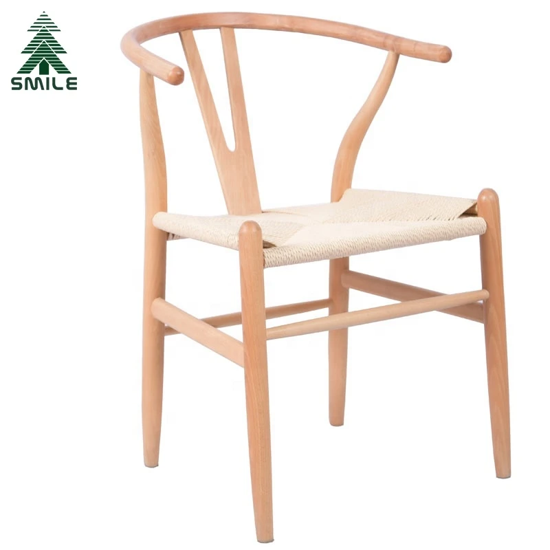 wholesale Y dining chair summer comfortable and breathable ash beech nordic solid wooden dining chair