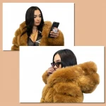 Winter faux fur hoodie coat motorcycle fur jacket cropped Factory price womens faux fur coat