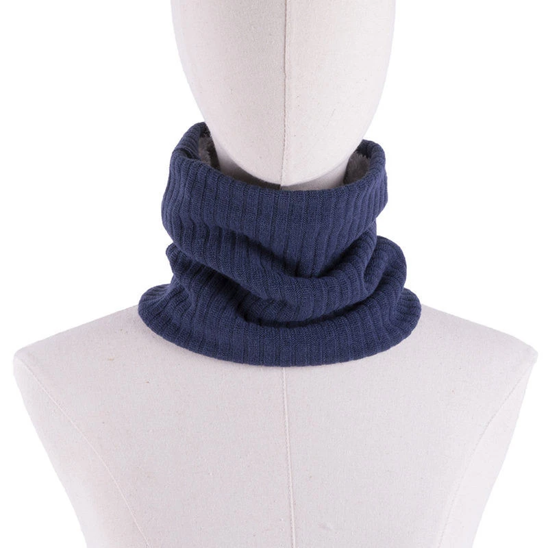 Winter Knitting Neck Warmer Scarf Outdoor Solid Velvet Neck Gaiter For Men And Women