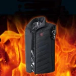 Winter Outdoor Men Powered Heating Vest Cotton Smart Heated Sleeveless Hiking Vest
