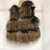 Import Women Raccoon Fur Vest Sleeveless Winter Coat 100% Real Light Brown from China