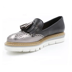 women slip on real leather flat shoes wholesale