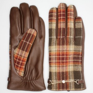 Women&#39;s back fabric and palm sheepskin leather gloves