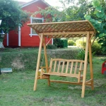Wooden outdoor furniture Wood bench Garden Swing Chair