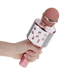 WS858 Wireless Karaoke Microphone Professional Microfone Speaker Consender Handheld Studio Microphone for smartphone