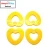 Import yellow plastic baby teether heart shape seal teether funny baby teether food grade from China