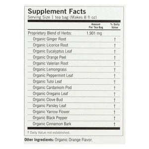 Yogi Organic Cold Season Herbal Tea Caffeine Free - 16 Tea Bags - Case Of 6