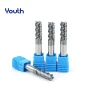 Youth HRC55 Carbide end mill 4Flutes Flate Face Milling Cutter Tungsten Steel cutting tool CNC maching Endmills