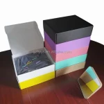YR-29 Factory Wholesale 1.8mm T-shirt apparel bottle black portable folding gift box corrugated small mailer shipping box